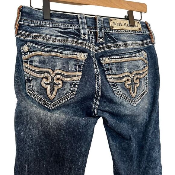 Rock Revival Arella Skinny Raw Hem Jeans Size 27 - Picture 4 of 8